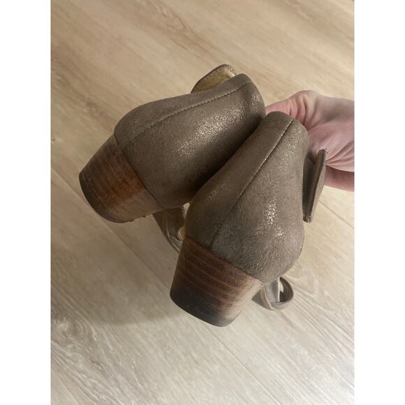 Paul Green sandals women’s size 37 brown metallic leather designer comfort - Picture 3 of 5